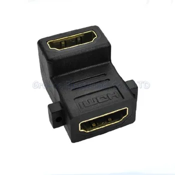

25pcs/lot HDMI adapter HDMI conversion Female to Female connector 90 degree With screw holes