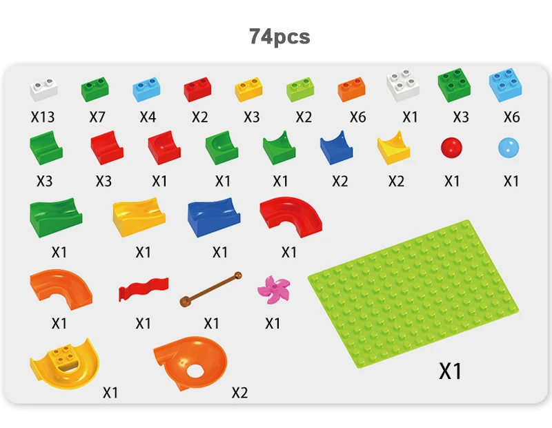 52-296 шт мраморный трек бегать лабиринт мяч трек строительные блоки ABS Воронка слайд собрать кирпичи совместимые Duplo Блоки Игрушки для gif