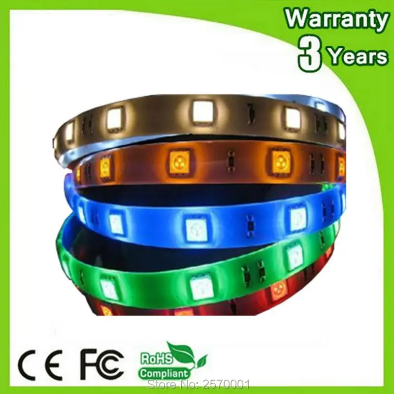 (10 шт./лот) 5 м 300 светодиоды smd5050 60leds/M epistar гарантия 2 года 12 В Гибкая RGB Светодиодные ленты 5050