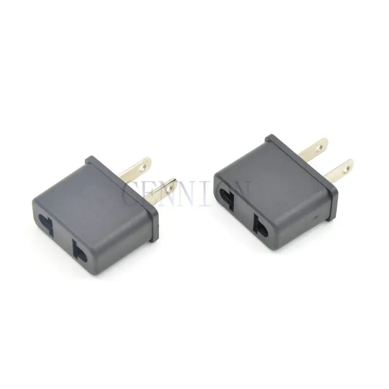 Черный 2 pin AU с EU на US AC Мощность Plug поездки адаптер конвертер для Америки Мексика, Канада 100 шт cn post