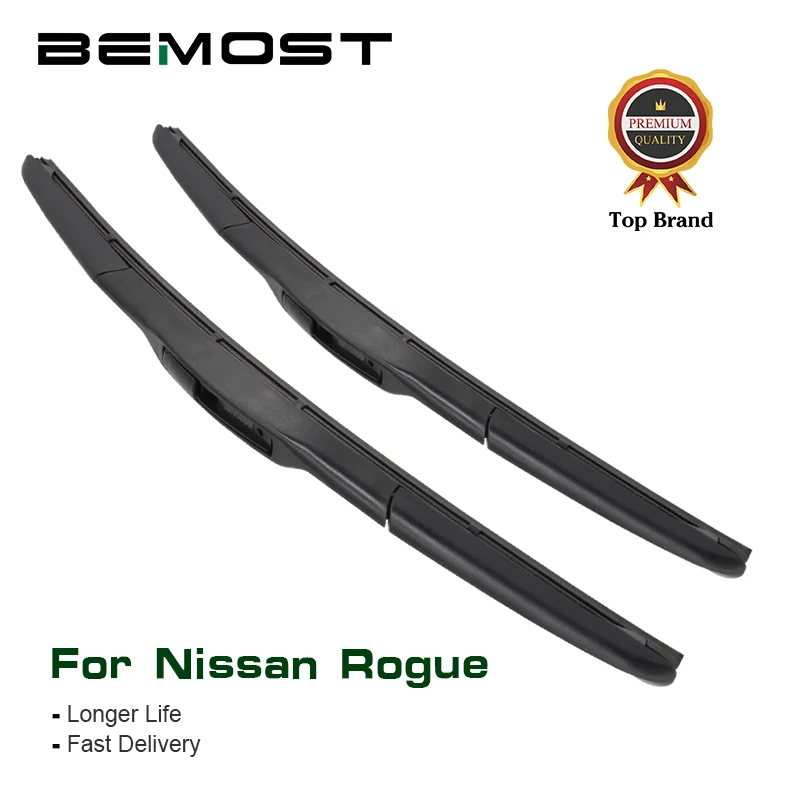 

BEMOST Car Wiper Blades Natural Rubber For Nissan Rogue 2007 2008 2009 2010 2011 2012 2013 2014 2015 2016 2017 2018 Fit Hook Arm