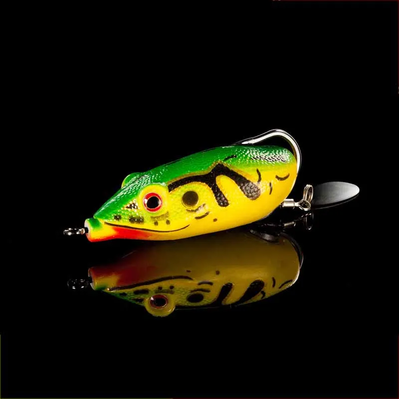 

1pcs 55mm/10.5g Lifelike Jumping Frog Soft Frog Soft Fishing Lure with Strong Fishing Hook for Black Fish 3D Eye Crankbaits JY