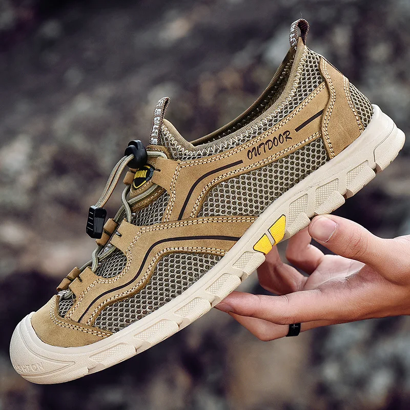 

2019 summer new breathable outdoor sports shoes mesh mesh openwork net shoes men's large size38-47
