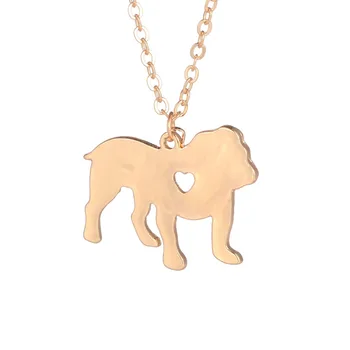 

Wholesale 30pcs Bulldog Necklace Bull Dog Pendant Dog Breed Silver Charm Pets Memorial Gift New Puppy Christmas gift