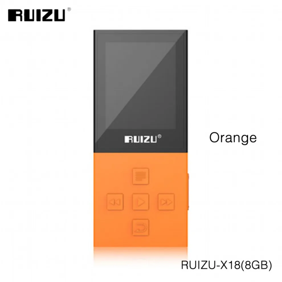 Спортивный MP3 плеер ruidu X18 8G с Bluetooth, без потерь, диктофон, fm-радио, Bluetooth 4,0, музыкальный плеер, поддержка 64 ГБ, TF карта - Цвет: Orange