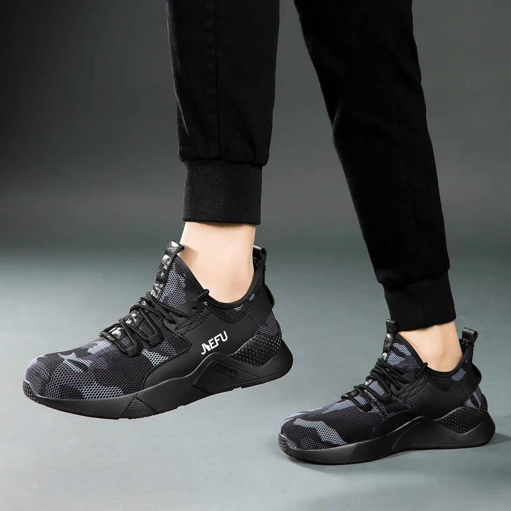 

Men's Work Safety Shoes for Men Footwear Military steel toe shoes Breathable Lightweight Indestructible Shoes Woman Sneakers man