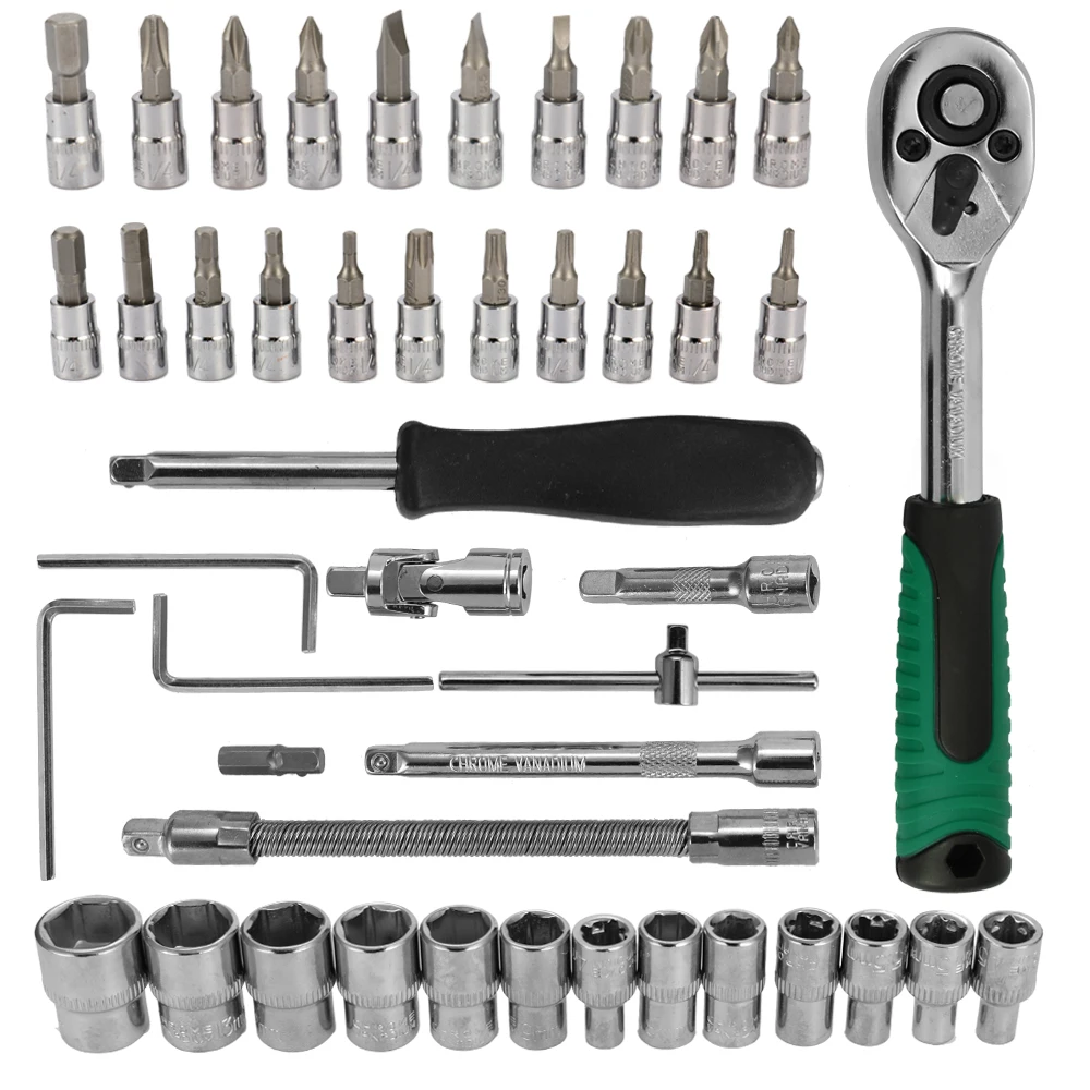 

46pcs Multifunctional Professional Steel Socket Wrench Tool Set Car Repair Toolbox Automobile and Motorcycle Tools