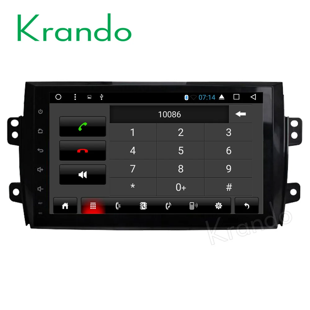 Gps навигатор Krando для suzuki sx4 Fiat Sedici Hatchback 7 1 2006 Android 2012 9 дюймов (без dvd) радио