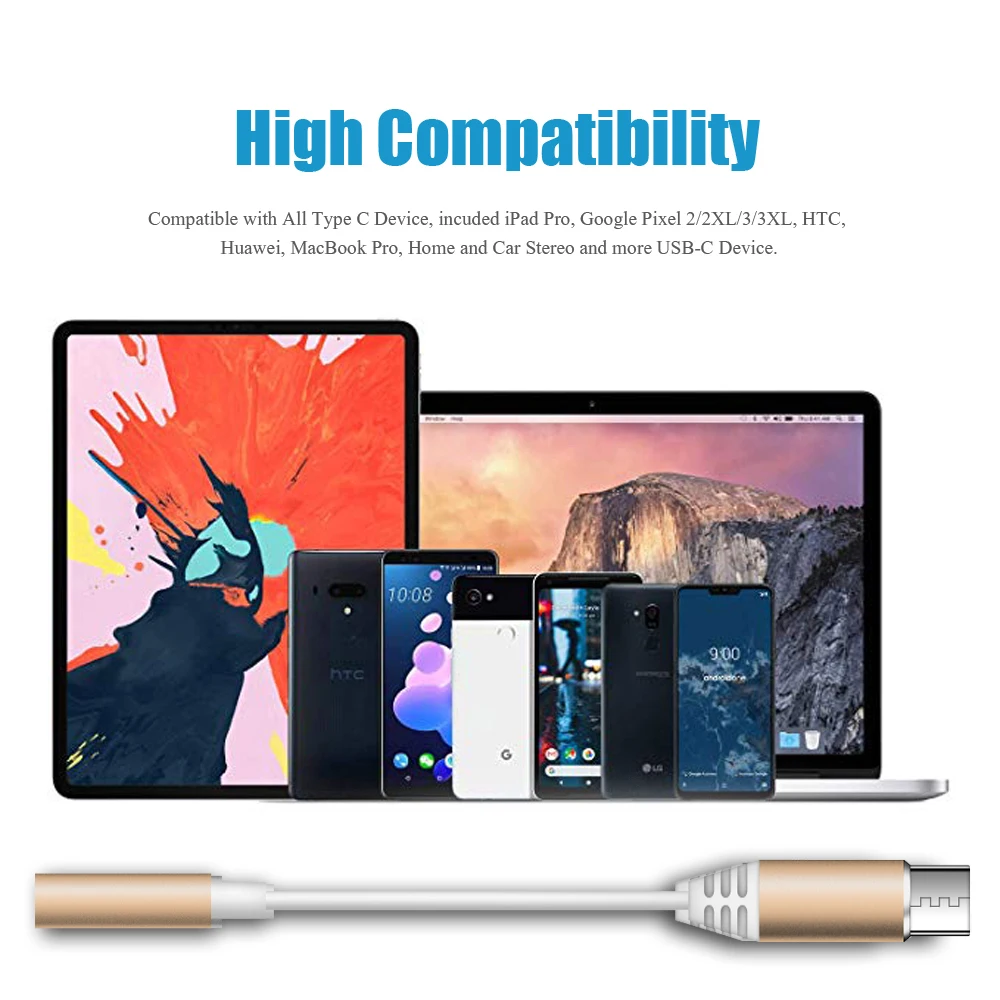 Usb type C до 3,5 мм адаптер для наушников type-C до 3,5 Jack аудио кабель Поддержка управления громкостью вызова для Xiaomi для huawei(N1023