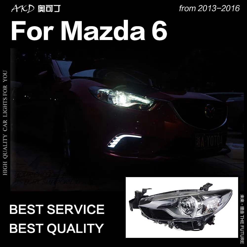 АКД стайлинга автомобилей для Mazda 6 фары 2013- Mazda6 Atenza светодиодный фары DRL HID фара ангельский глаз Bi Xenon аксессуары