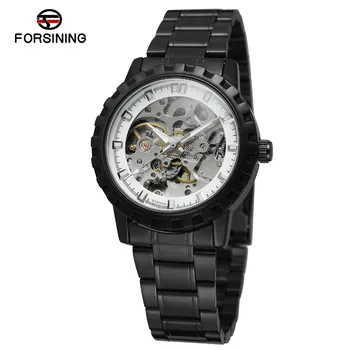 

FORSINING Men's New Arrival Fashion Casual Skeleton Automatic Selfw-winding WristWatch with Stainless Steel Bracelet WRG8079M4B2