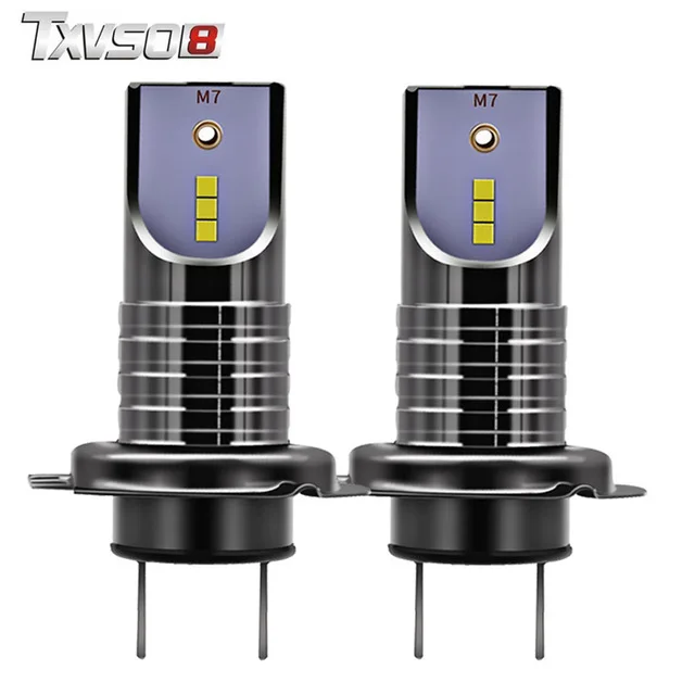 

TXVSO8 2Pcs h7 led car headlight bulbs Kit CSP Chips- White 6000K 50W H11 9006 led Headlamp Bulb 12V auto Front Lamp Fog Light