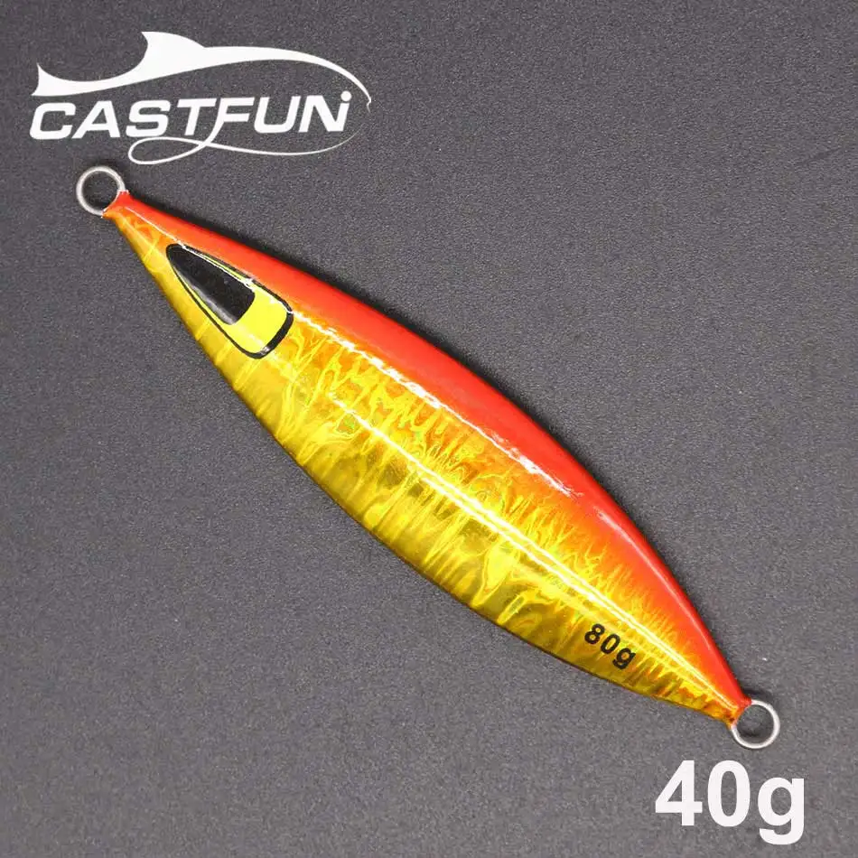 B 40g Casfun медленный джиг 20 г 40 г 60 г 80 г джигггинг приманка металлические приспособления приманка для соленой воды жесткая приманка для рыбалки - Цвет: B 40g