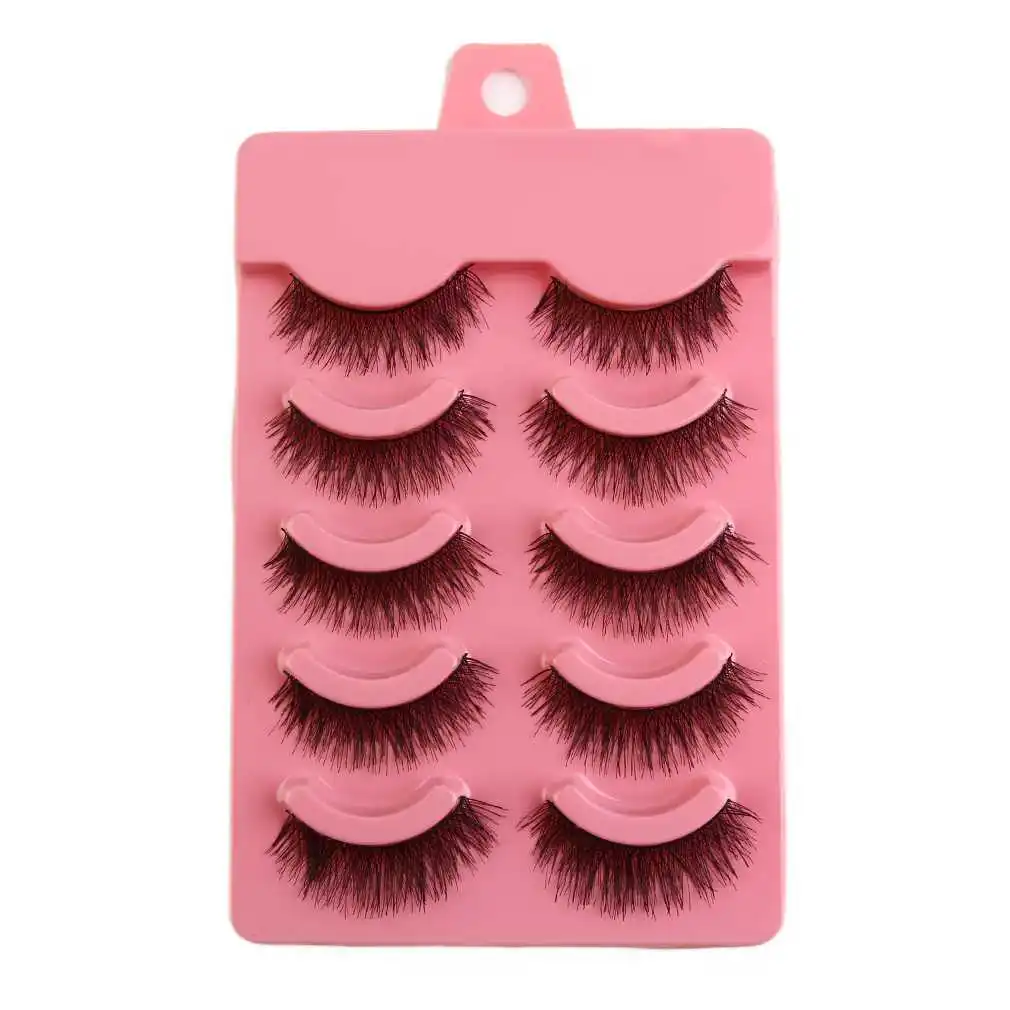 

5 Pairs/Set Natual Fashion Handmade Soft Eye Lashes Extension Makeup Long False Eyelashes Beauty Accessory