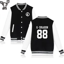 BTS Bigbang Kpop Baseball Sweatshirt Women T.O.P GD G-dragon Capless Warm Winter Hoodies Men Fashion Jacket Clothes 4XL