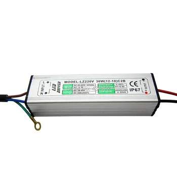 

36W High Power IP67 Waterproof Led Driver AC85-265V 36-63V 600MA Led Lighting Transformers (12-18) Series 2 Parallel Connection