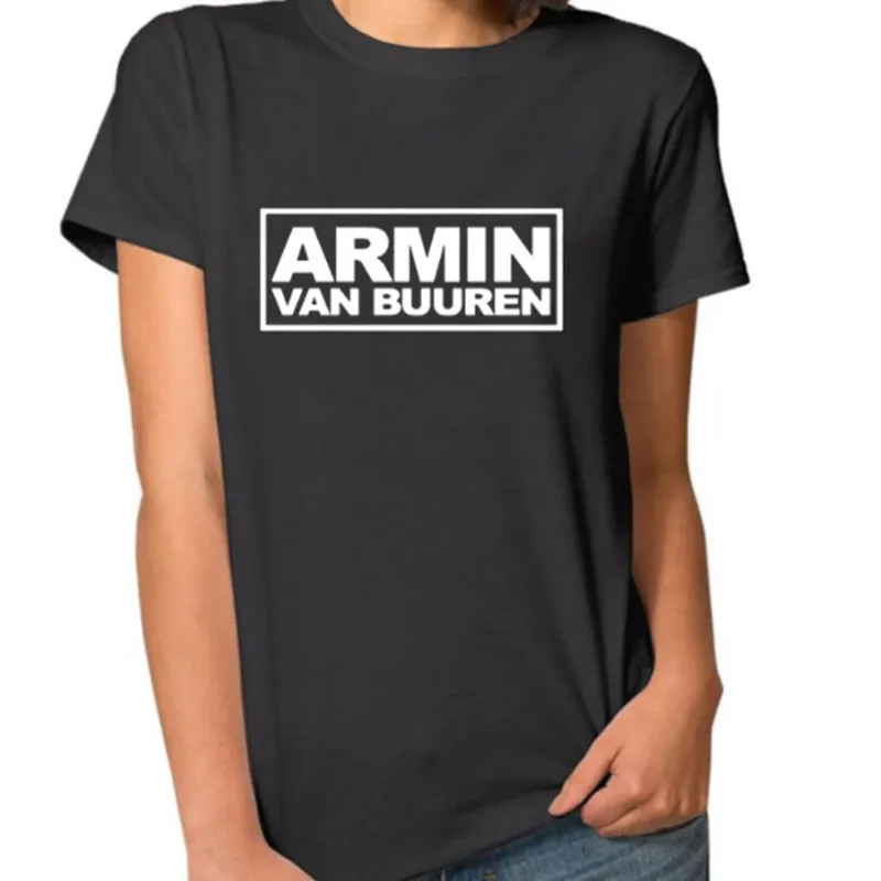 

2018 Women Summer T shirt Armin Van Buuren Letter Print Top Tees Short Sleeve T-shirt Casual Tees Plus Size