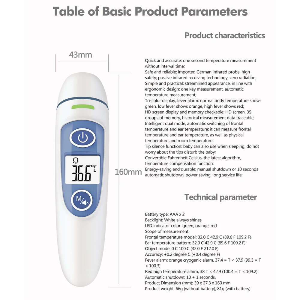 Термометр для измерения температуры уха младенца цифровой термометр инфракрасный термометр Тип контакта