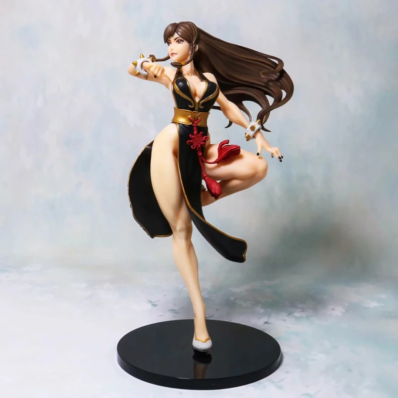 Anime 23cm Chun Li Action Figure PVC Sexy Girl Toys Chun Li Figures Toys Doll Cartoon Figura Collection Model Toys Gift for Kids