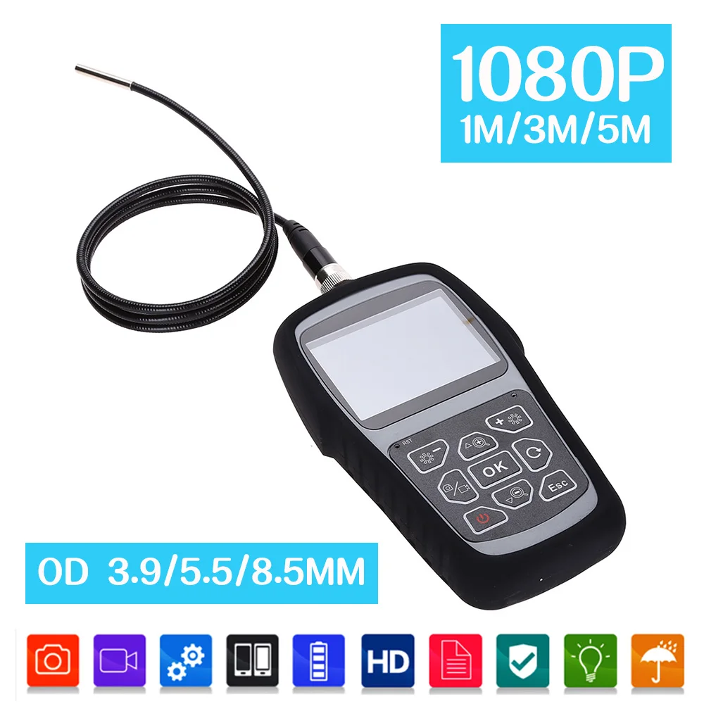 

3.9MM Industrial Endoscope 1080P Inspection Camera for Auto Repair Tool Snake Hard Handheld Waterproof Camera Endoscope 5.5/8MM
