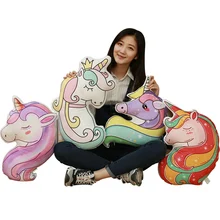 Cartoon Unicorn Toy Pillow Cushion 48 cm  Stuffed Animal Bed Toy For Children Day Gift  & Home Decoration                      