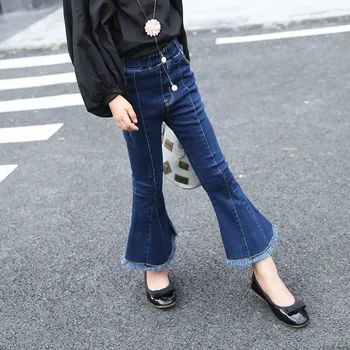 

2017 New Baby Clothes Big Girls Jeans Pants Girl Slim Bell-bottoms Children Pants Leisure Clothes for Girls Trousers