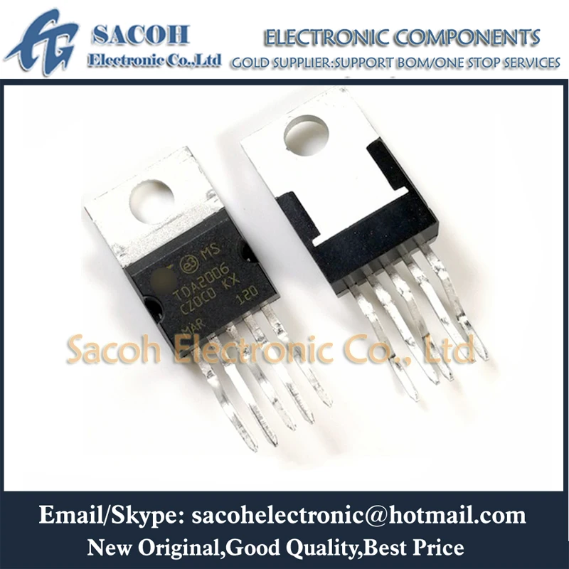 

Free Shipping 10Pcs TDA2006 TDA2006V TDA2006H or TDA2002 TDA2002V TDA2002H TO-220-5 Audio amplifier