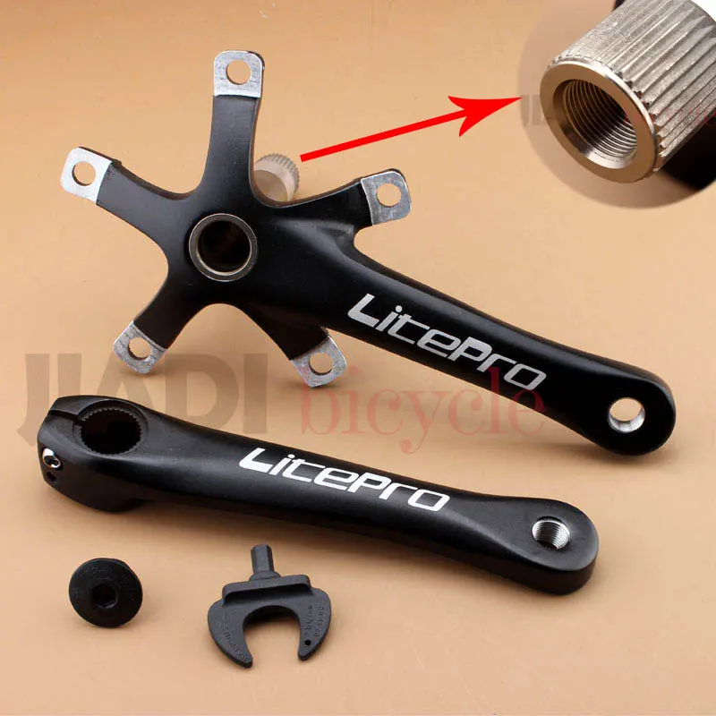 Foldable Bicycle Crank Aluminum Alloy One Type Hollow 5 Claws Crank