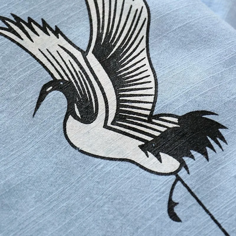 Boys Shirt Cotton Mandarin Collar Kids Shirt Long Sleeve Chinese Clothing Spring Autumn Shirts Crane Costume Children Clothing (7)