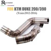 motorcycle pipe exhaust 51mm Motorcycle Modified Exhaust Middle Pipe Case For KTM DUKE200 DUKE390 2012-2016