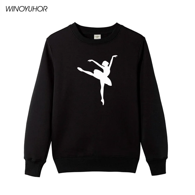 

2023 New Winter Women Hoodies Ballet Dancer Printed Sweatshirts Casual Novelty Ballerina Pullover Tops Female Tracksuits