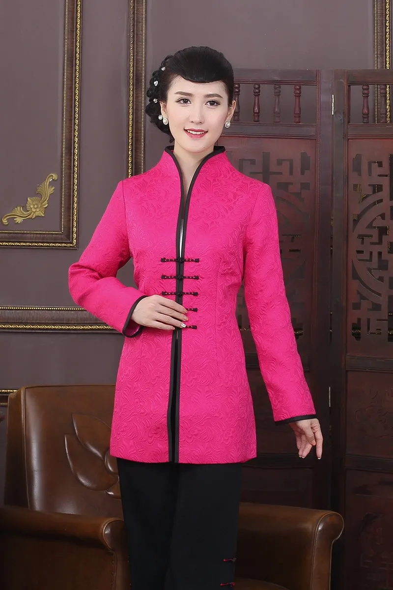 Высококачественные жаккардовые хлопковые длинные куртки в китайском традиционном стиле элегантная тонкая куртка пальто костюм Тан Топы Размер M L XL XXL XXXL