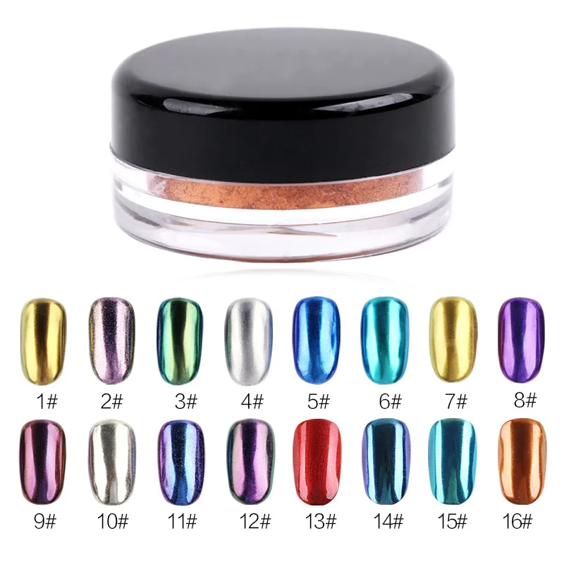 Nail Glitter Shinning Mirror Powder Chameleon Gorgeous Nail Art Chrome Pigment Manicure Glitters Dust Nail Art Decoration 1g/box