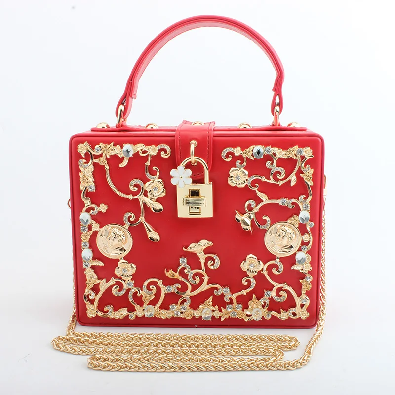 Fashion Women Evening Bag 2019 Ladies Pu Leather Clutches Box Elegant Shoulder Bag Crossbody Wallet Flower Metal Hasp Handbag Fashion Women Evening Bag 2019 Ladies Pu Leather Clutches Box Elegant Shoulder Bag Crossbody Wallet Flower Metal Hasp Handbag