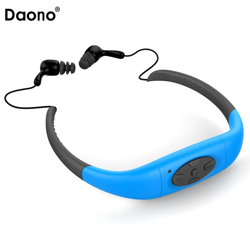 Daono IPX8 водонепроницаемый 8 Гб подводный спорт MP3 музыкальный плеер шейные стерео наушники Аудио гарнитура с FM для дайвинга плавания