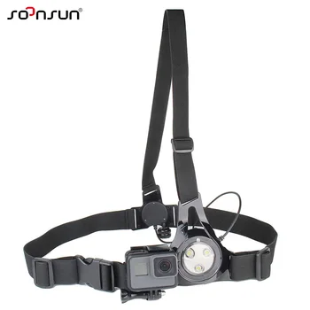 

SOONSUN Chest Belt Strap LED Flash Light Jogging Fill Lamp Mount for GoPro Hero 7 6 5 4 SJCAM For Xiaomi YI for Go Pro Accessory
