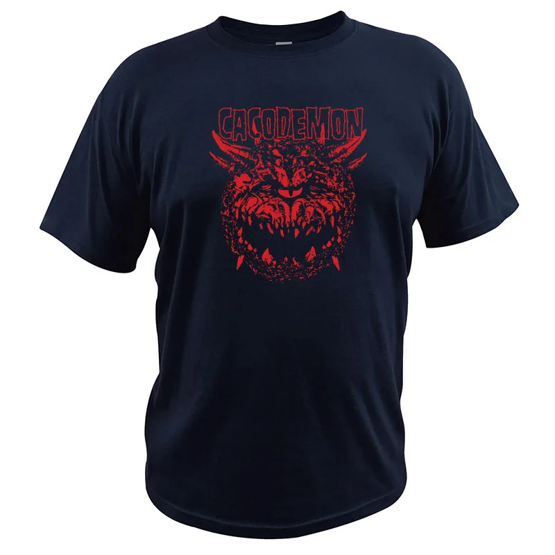 Doom футболка Cacodemon хлопок hispeer ЕС размер высокое качество комфорта Camisetas игра фильм футболка - Цвет: Тёмно-синий