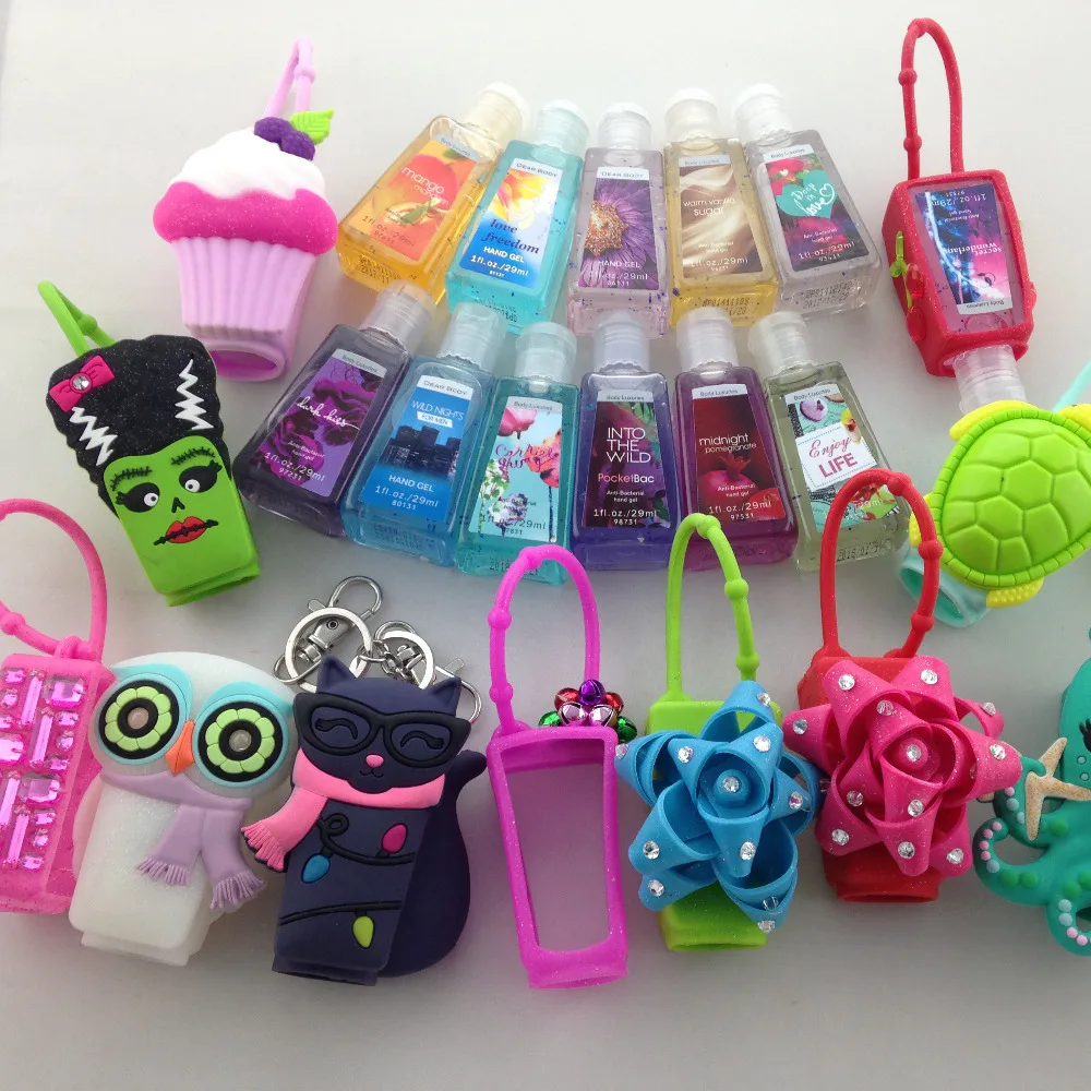 Stock cartoon animal silicone hand sanitizer pocketbac