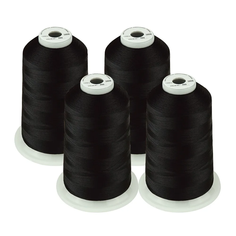 Set of 2 Huge White Spools Bobbin Thread for Embroidery Machine and Sewing Machine 5500 Yards Each Embroidex Polyester