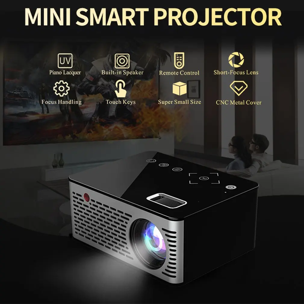 

T200 home HD projector mini miniature portable home theater children projector Short-focus design Built-in speaker