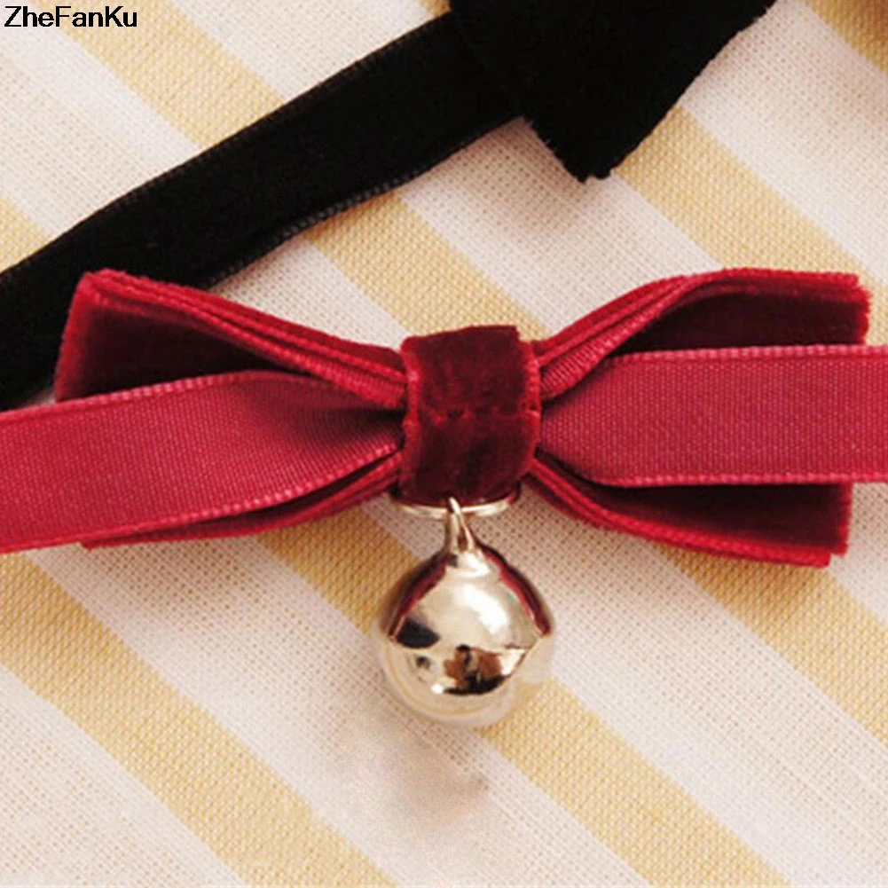 Trendy Velvet Choker Necklace Bowknot Bells chocker Handmade Boho Gothic Costume Jewelry Free Shipping Fashion Jewelry