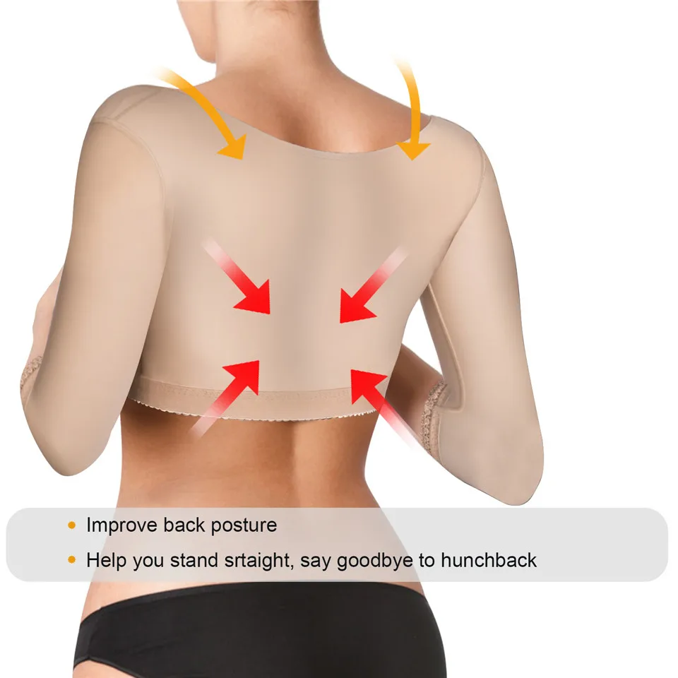 Junlan женское корректирующее белье для рук, топы для спины, уменьшение жира, крючки, Корректирующее белье для тела, эластичная подтяжка бюста, Корректирующее белье