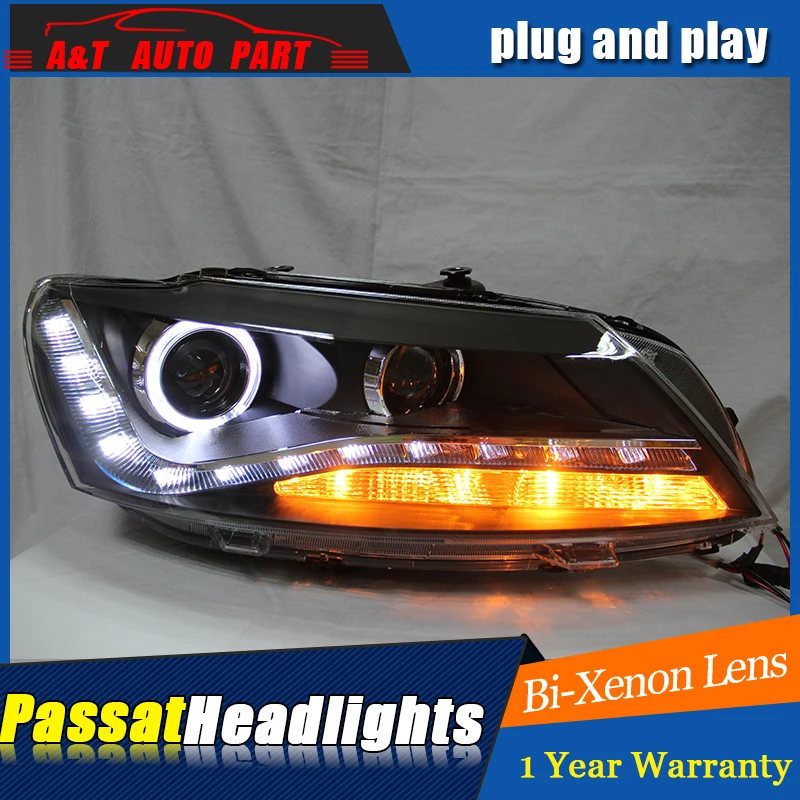 2011 2015 front light For vw passat b7 headlights parking bi xenon lens