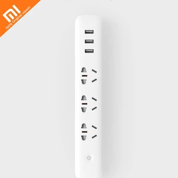 

Xiaomi mijia intelligent power strip remote control touch switch 3 port USB overload protection energy saving power hidden light