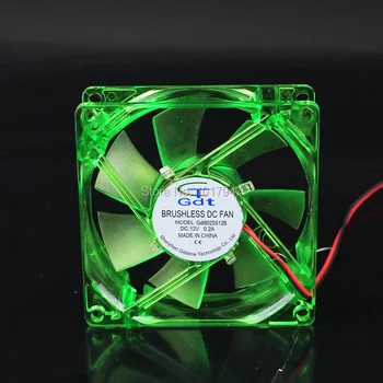 

100 Pieces LOT Gdstime Green LED PC Computer Case DC 12V 4 Wire Brushless Cooler Cooling Fan 8cm 80mm x 25mm 8025S