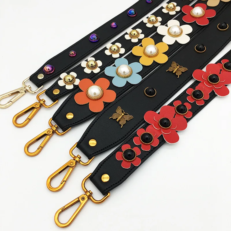 Strap You Women Bag Accessories Short Leather Handle For Handbag Pearl