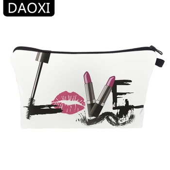 

DAOXI Ladies Pouch 3D Printing Makeup Bags Women Cute Cosmetics Pouchs For Traveling Necessaries