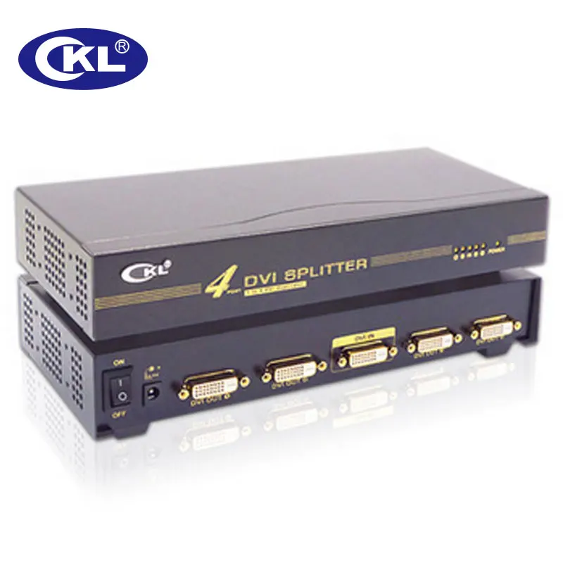 CKL черного цвета высокого качества; 1x4 4 Порты и разъёмы разделитель DVI Многофункциональный Поддержка HDCP DDC DDC2 DDC2B 1920*1080 стойки металла DVI-94E