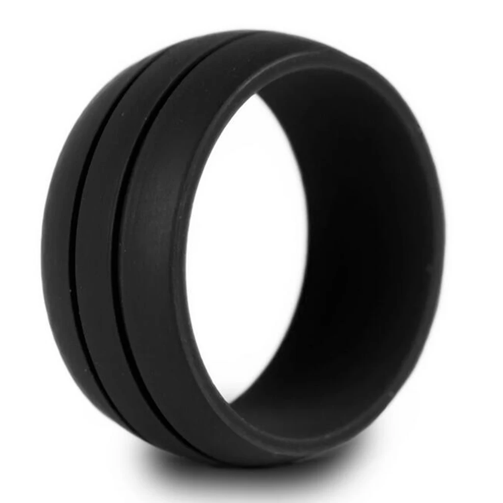 3 Pieces Mens Rubber Silicone Wedding Band Ring Gym Sport Jewelry Size 8-12
