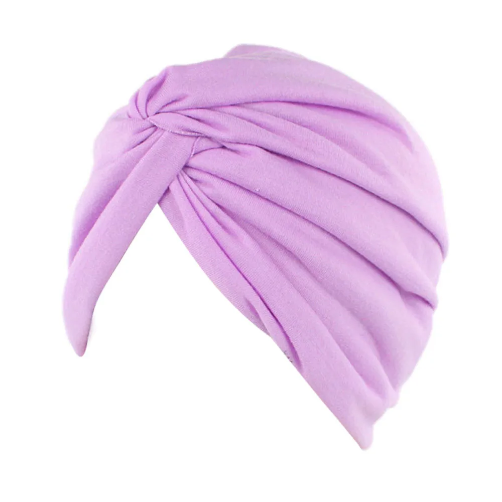 Хлопковое для спа шапка шарф для женщин Рак химиотерапия шляпа бини шарф Тюрбан головной убор шапка Muts En Sjaal мусульманский платок для женщин Bone Hat - Цвет: Фиолетовый